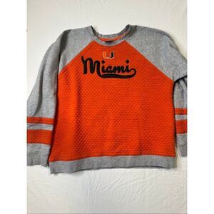 KA Knight Kids Vintage Miami Hurricane Orange/Green quilted sweater 14-16